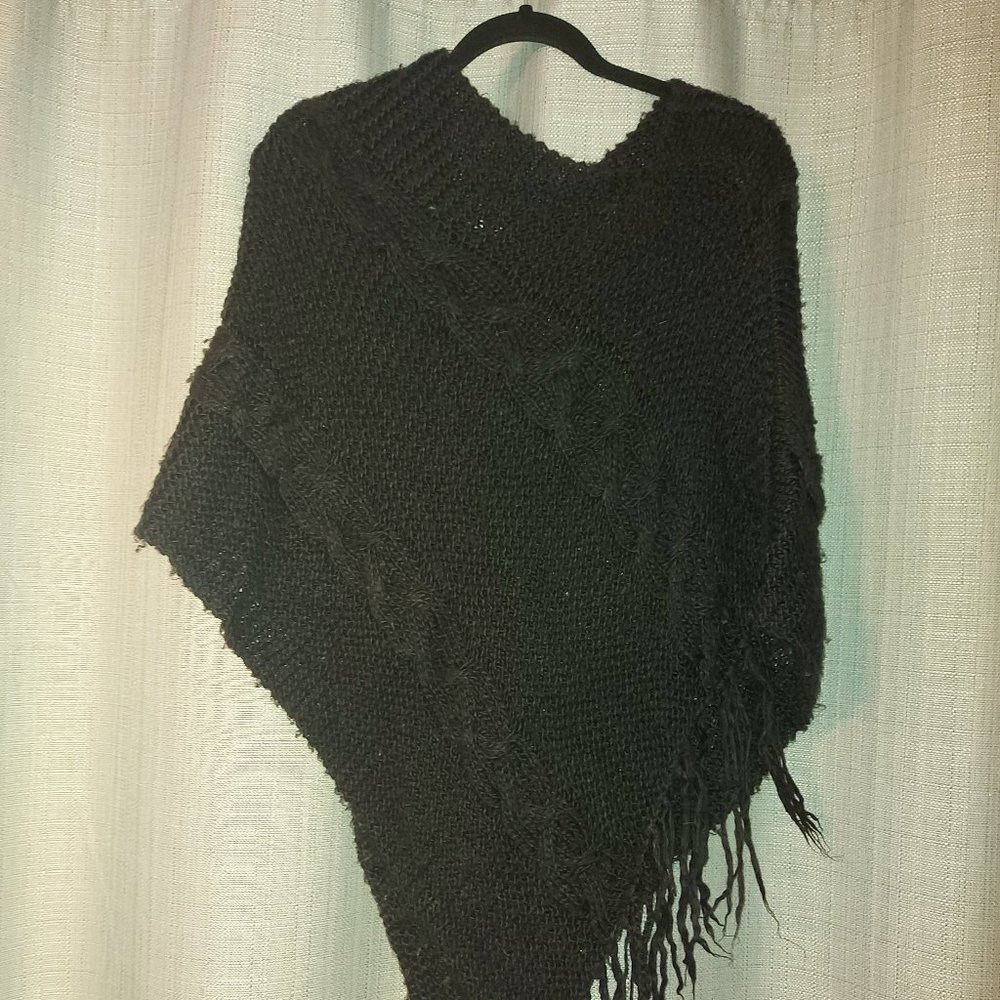 Woven Asymmetrical Poncho